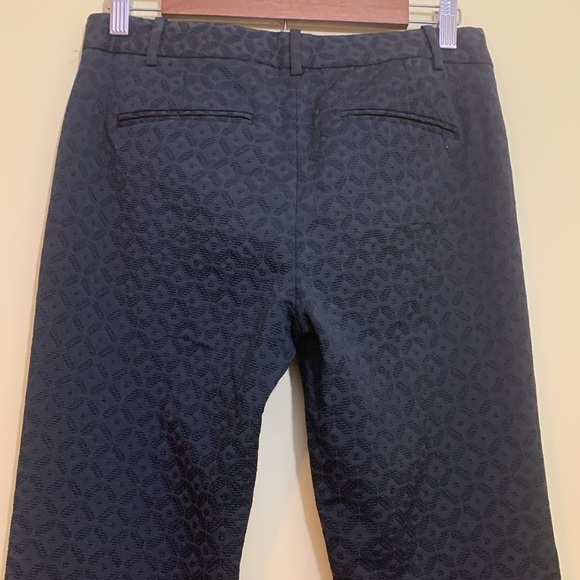 Theory Black Embroidery Diamond Pattern Tapered Tailored Wardrobe Staple Pants 2 - Picture 15 of 17